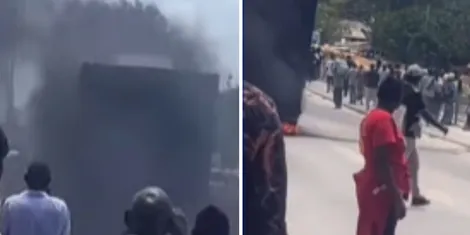 Mtwapa Bridge Traffic Disrupted by Trailer Fire in Kilifi